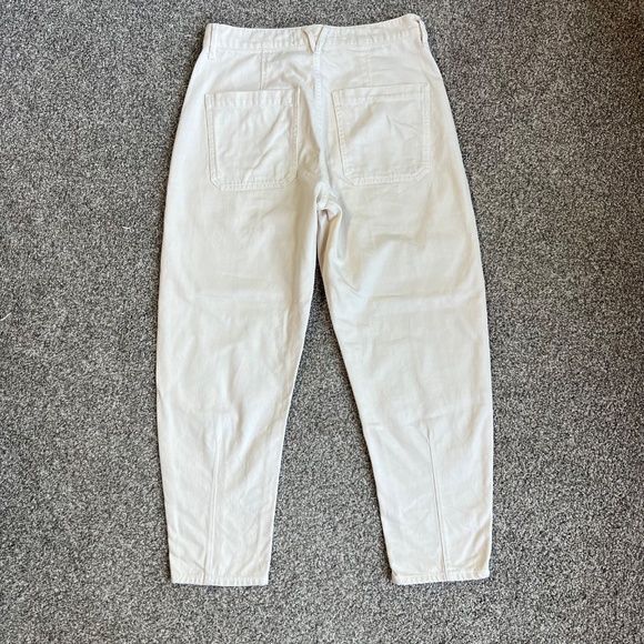 Veronica Beard Cream Charlie Barrel Leg High Rise Jeans, Size 29 - Picture 8 of 10